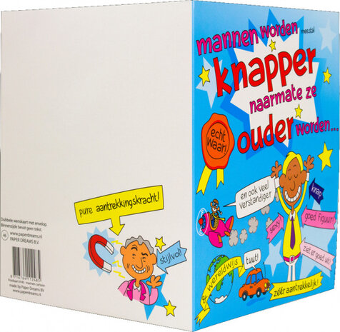 wenskaart mannen worden knapper cartoon heren