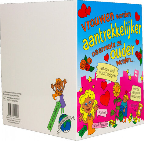 wenskaart vrouwen worden knapper cartoon dames