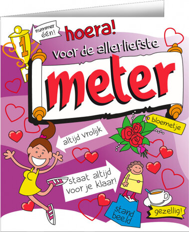 wenskaart meter cartoon dames 14 x 16 cm karton