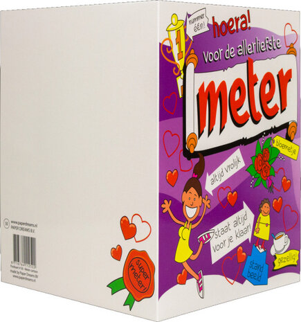 wenskaart meter cartoon dames 14 x 16 cm karton