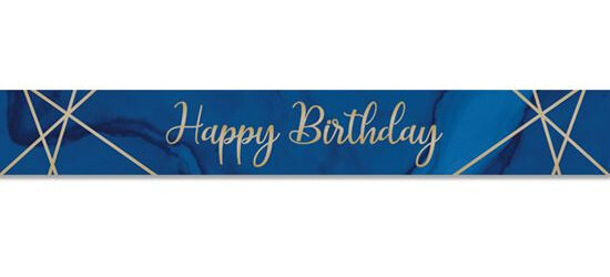 banner &#039;hbd&#039;  274 cm folie blauw/goud