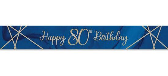 banner &#039;80&#039; verjaardag 274 cm blauw/goud
