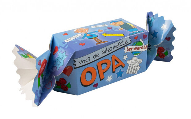cadeauverpakking allerliefste opa 20cm blauw