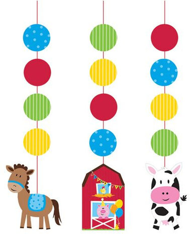 hangdecoratie Farmhouse Fun junior 18 cm 3 stuks