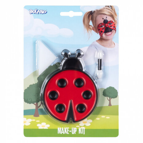 make-up set Lieveheersbeestje junior rood/zwart 3-delig