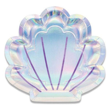 feestbordjes Mermaid Shine meisjes 23 cm papier 8 stuks