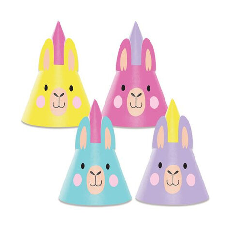 feesthoedjes Lama karton 8 stuks