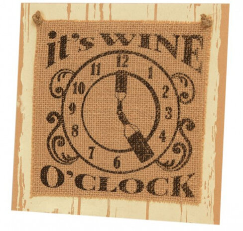 bordje Wine O&#039;Clock 20 cm hout naturel