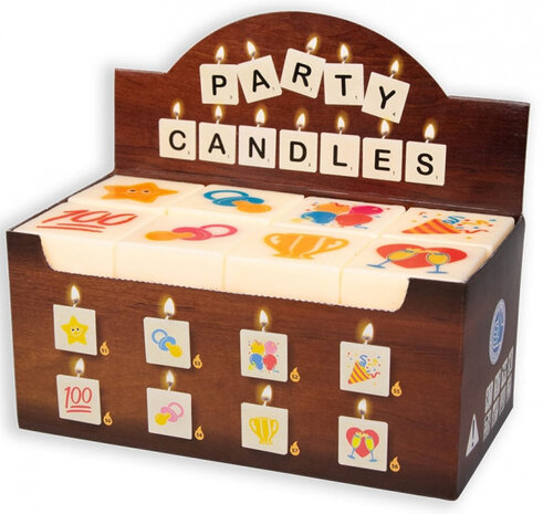feestkaarsen 4 x 2 cm wax wit 32-delig