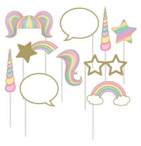 photoboothaccessoires Unicorn Sparkle karton 10-delig