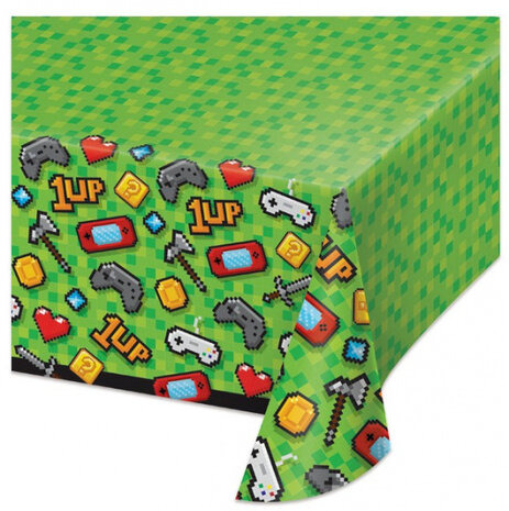 tafelkleed Gaming Party junior 137 x 259 cm groen