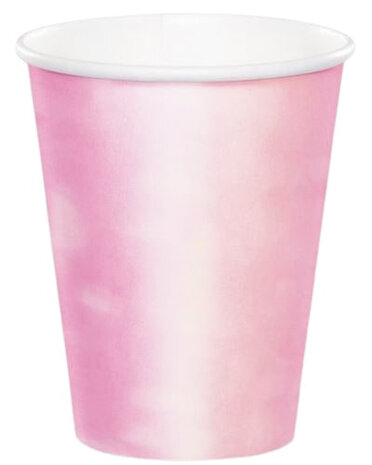 bekers meisjes 266 ml karton roze/wit 8 stuks