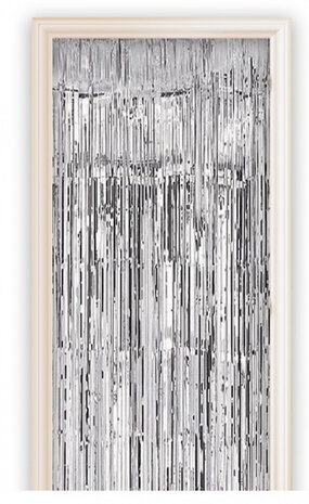 deurgordijn 100 x 250 cm folie zilver