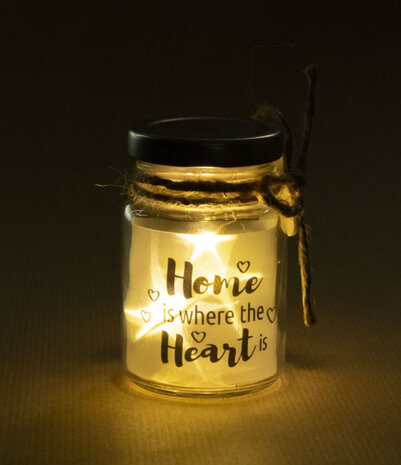 decoratielicht Little Star home 5 x 8,5 cm glas
