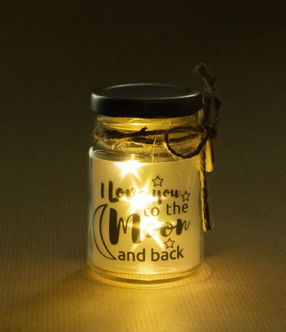 decoratielicht Little Star moon 5 x 8,5 cm glas