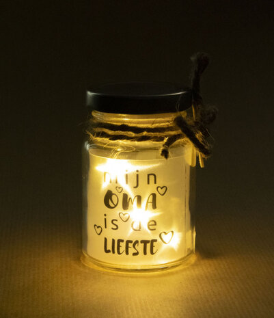 decoratielicht Little Star oma 5 x 8,5 cm glas