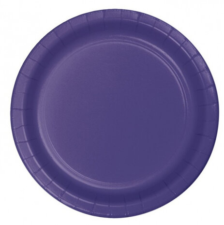 feestborden Velvet 23 cm karton donkerpaars 8 stuks