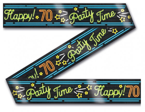 party tape Happy 70 neon 12 meter