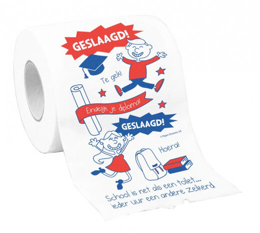 toiletpapier Geslaagd unisex 10 x 9 cm papier wit