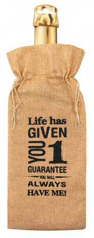 flescadeauverpakking 1 Guarantee jute 42 cm bruin
