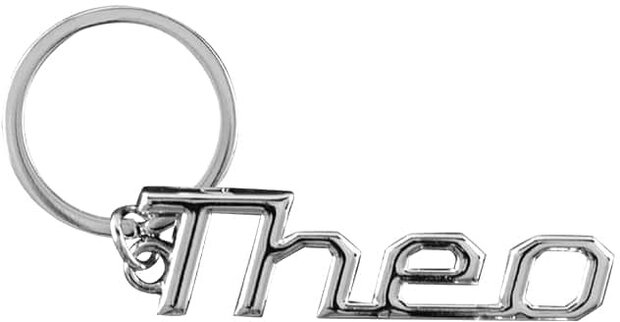 sleutelhanger Theo 11,5 x 7,5 cm aluminium