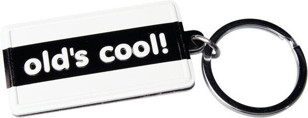 sleutelhanger Old&#039;s Cool 13,5 x 4,5 cm zwart/wit