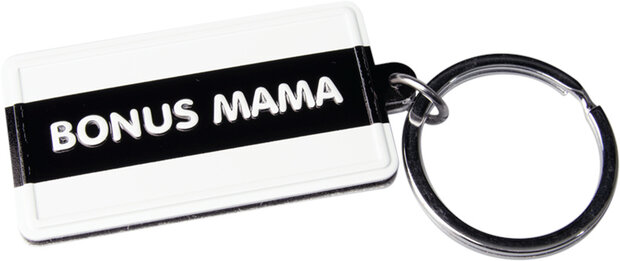 sleutelhanger Bonus Mama 13,5 cm zwart/wit