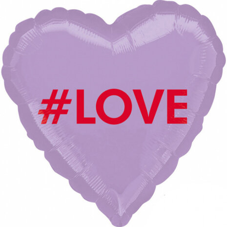 folieballon Love 43 cm paars