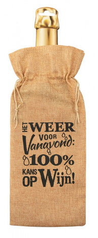flescadeauverpakking Weer jute 42 cm bruin