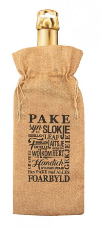 flescadeauverpakking Pake jute 42 cm bruin