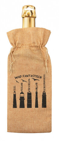 flescadeauverpakking Wadden jute 42 cm bruin