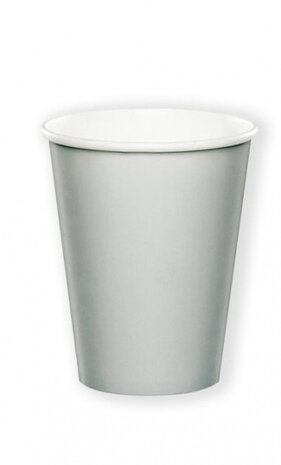 feestbekers effen 266 ml karton zilver 24 stuks