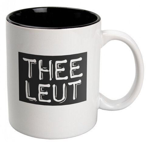 mok Black &amp; White Theeleut 330ml keramiek zwart/wit