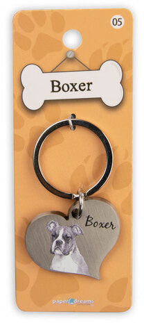 sleutelhanger Boxer 5 cm staal zilver