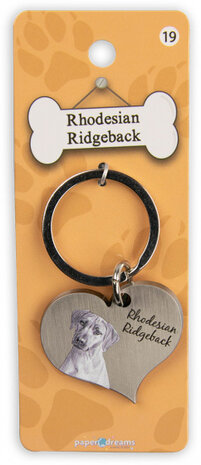sleutelhanger Rhodesian 5 cm staal zilver