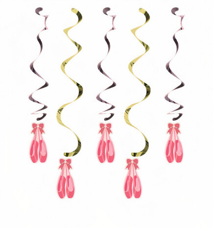 hangdecoratie ballerina 76/99 cm 5 stuks