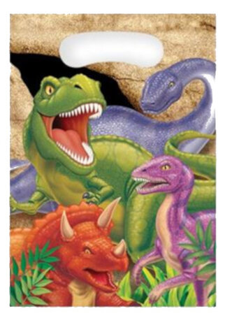 uitdeelzakjes Dino Blast junior 22 cm groen 8 stuks