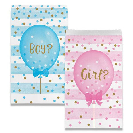uitdeelzakjes Gender Reveal junior blauw/roze 10 stuks