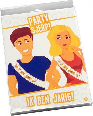 partysjerp Ik ben jarig 180 cm polyester 2 stuks