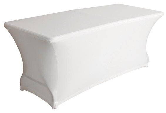 tafelhoes rechthoekig 180 x 75 x 74 cm polyester wit