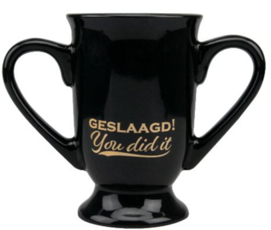 feestmok trofee You did it 250 ml keramiek zwart