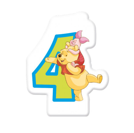 cijferkaars &#039;4&#039; Winnie Alphabet junior 8 cm wax groen