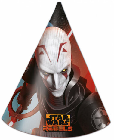feesthoedjes Star Wars Rebels junior karton zwart 6 stuks