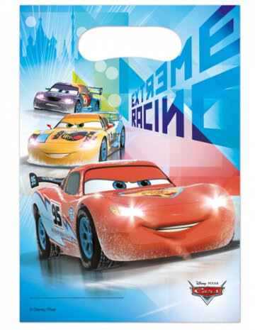 uitdeelzakjes Cars Ice junior 23 x 16,5 cm blauw 6 stuks