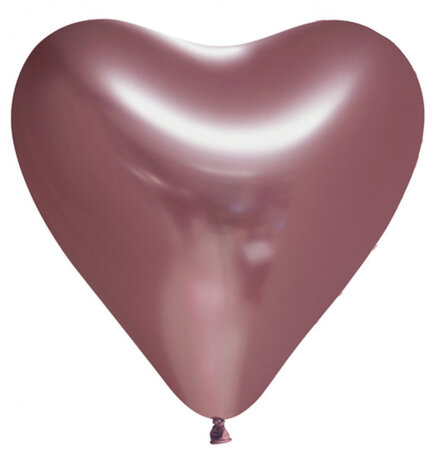 ballon hart spiegelend 30 cm latex ros&eacute;goud 6 stuks