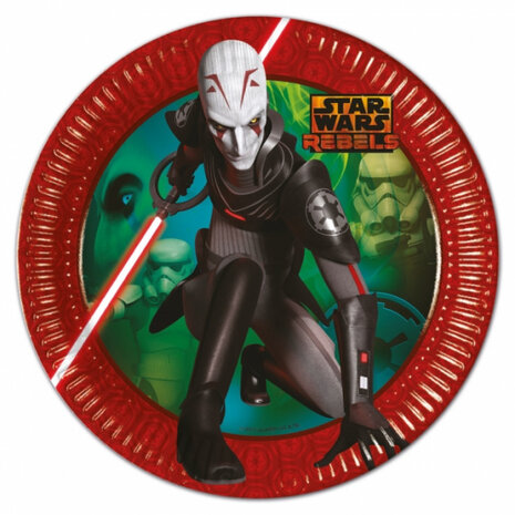 feestborden Star Wars Rebels 23 cm papier rood 8 stuks