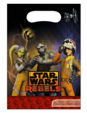 uitdeelzakjes Star Wars Rebels 23 x 16,5 cm zwart 6 stuks
