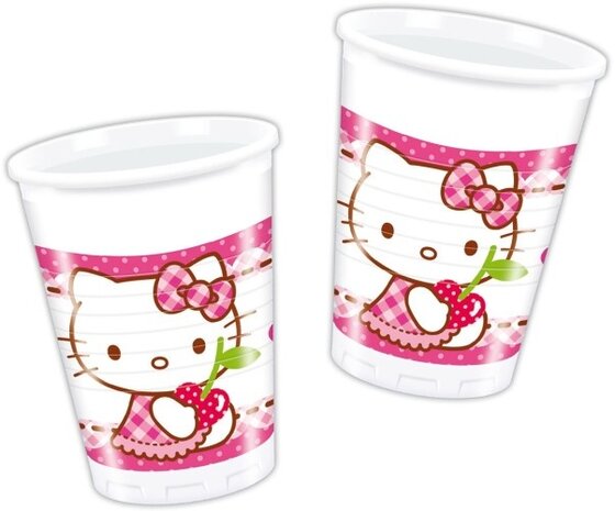 feestbekers 200 ml&nbsp;roze/wit 8 stuks