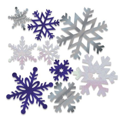 tafeldecoratie sneeuwvlokken 30 cm zilver 12 stuks