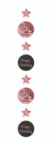 hangslinger 25 jaar 120 cm papier roze/zwart